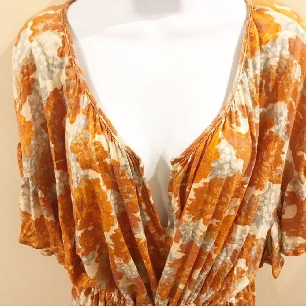 Free People River Bend Top Orange Medium - Picture 5 of 13